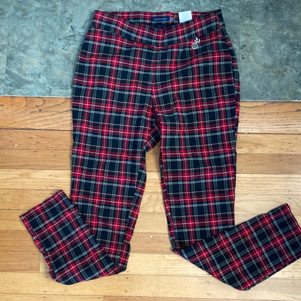 Tommy Hilfiger Red and Black Plaid Skinny Pants